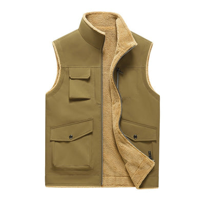 Gilet da uomo in pile foderato in stile outdoor multitasche - Owen