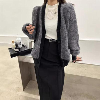 Cardigan donna in maglia morbida dal taglio rilassato - Ingrid