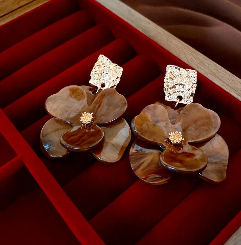 Orecchini a fiore di cacao - Nadia