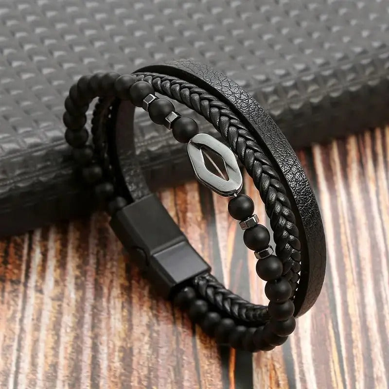 Elegant Vintage - Bracciale di lusso in pelle