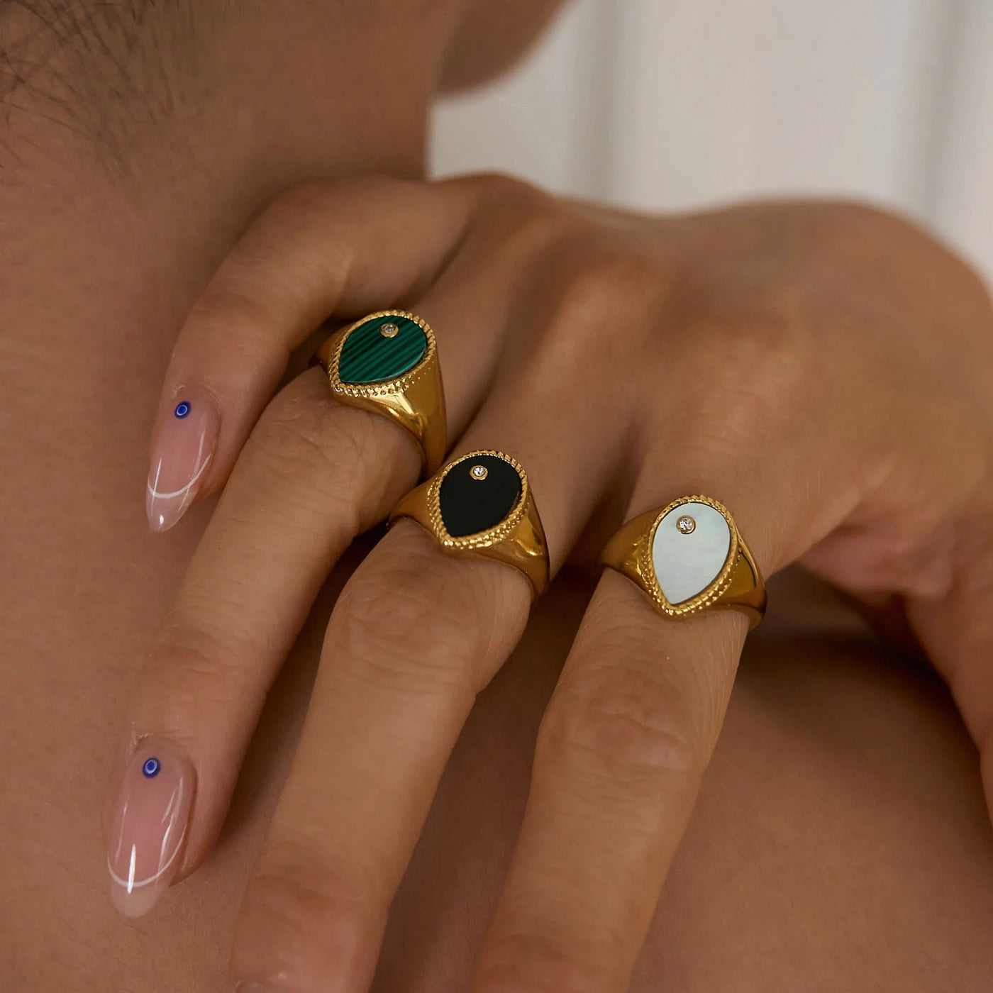 Anello da sogno a goccia - Nesrin