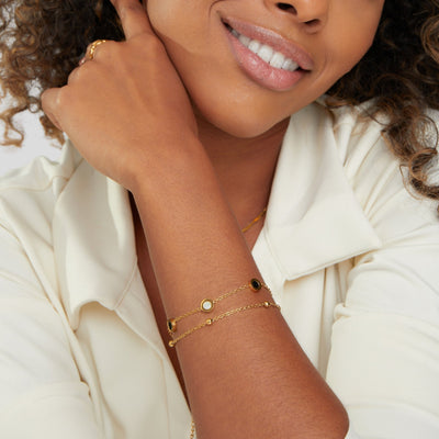 Bracciale con Doppia Catena e Dettagli Circolari - Vittoria